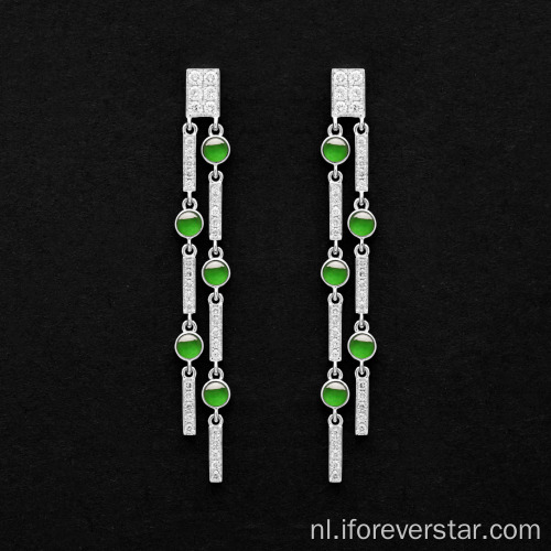 Groene kleur Icy Jadeite drops oorbellen sieraden